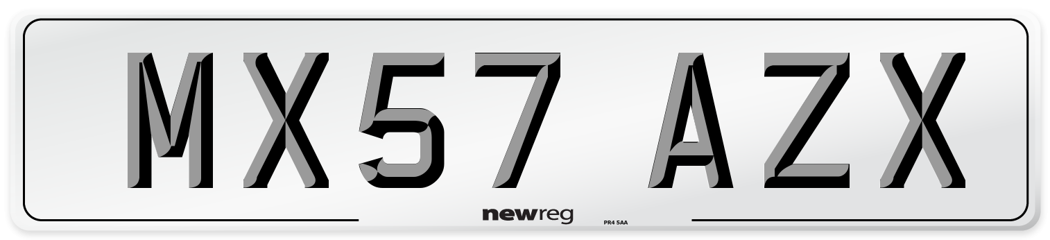 MX57 AZX Number Plate from New Reg